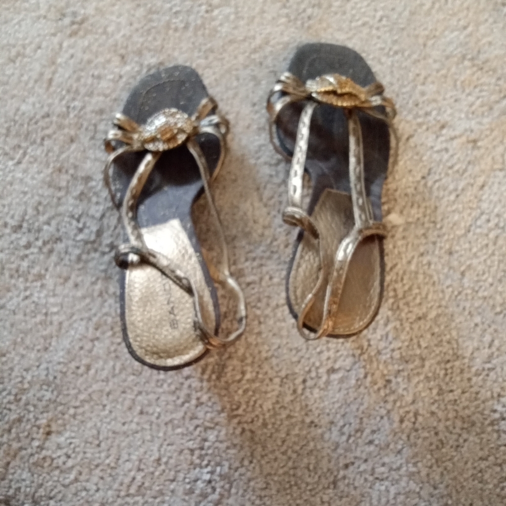 Gold and Silver Strappy Sandals